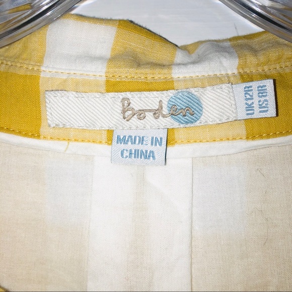 Boden Yellow & White Checkered Tunic Dress - Picture 3 of 4